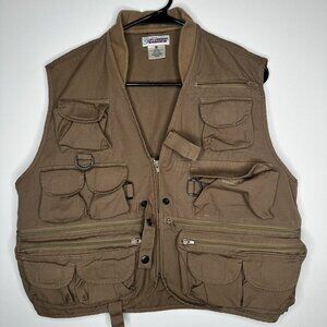 Pflueger Men's Fly Fishing Vest Brown Size Medium GUC